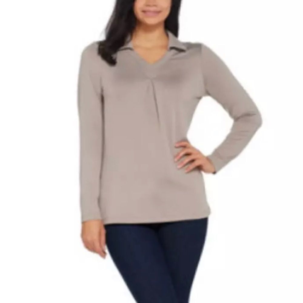 Denim & Co. Heavenly Jersey Long- Sleeve Top